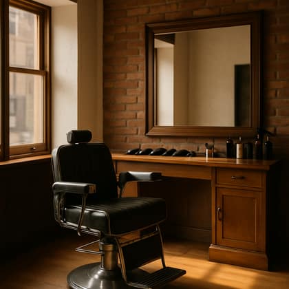 A welcoming barbershop chair